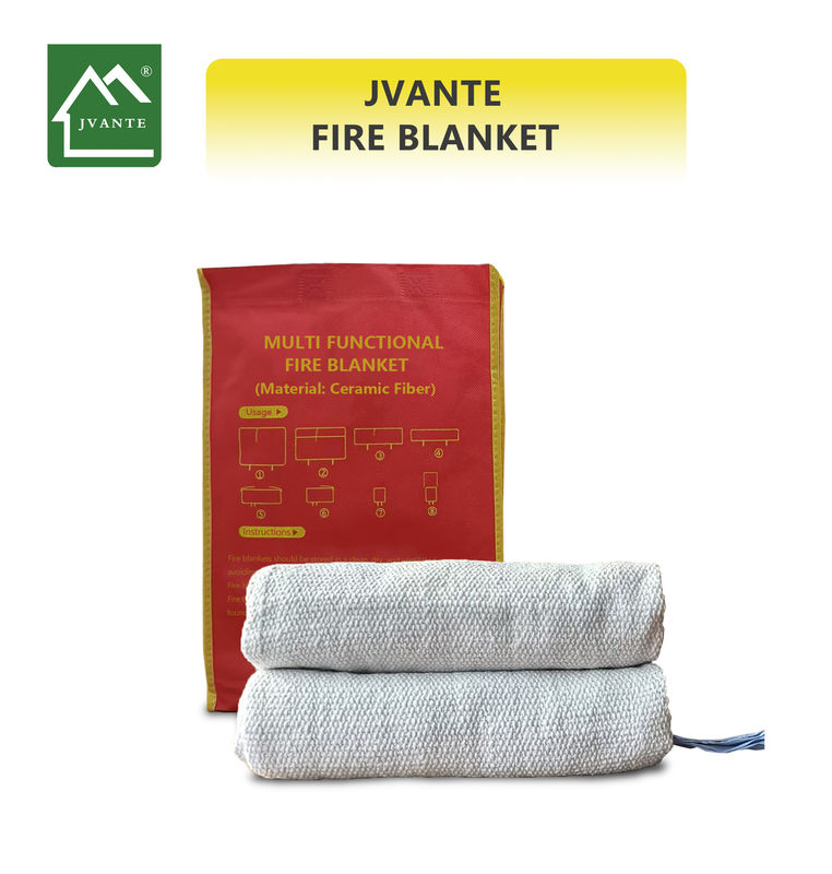 Jvante  Ceramic Fiber Fire Blanket 1m*2m 2m*2m or customizable High Temperature Ceramic Fiber Fire Blanket