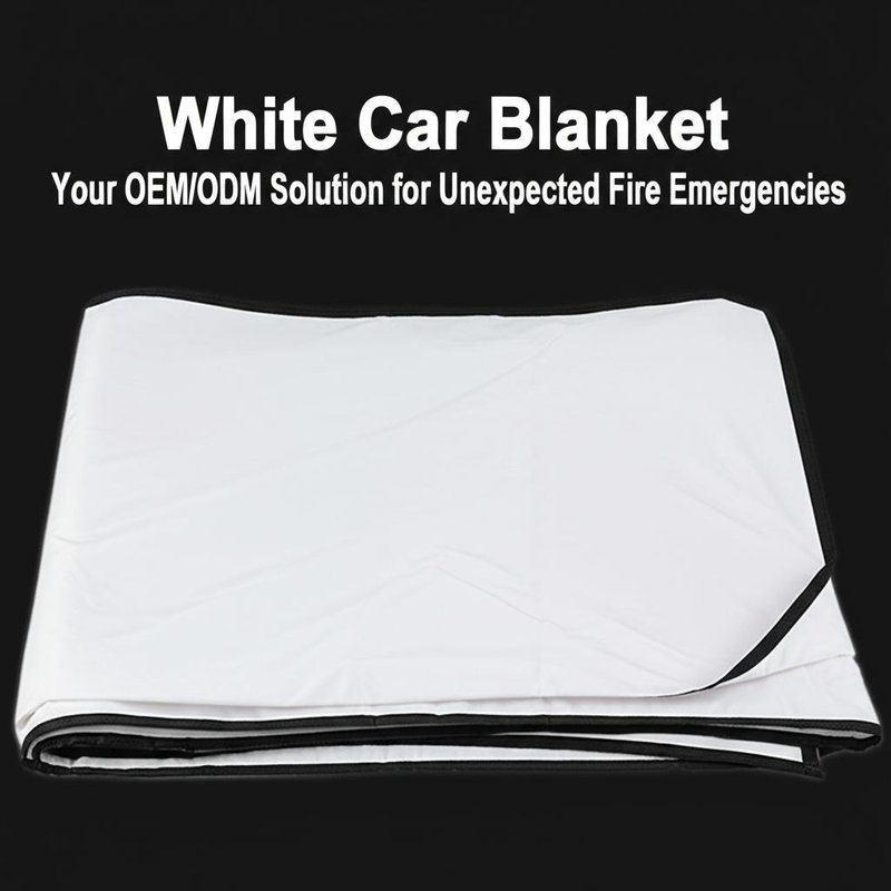 White Car Fire Blanket Your OEM/ODM Solution for Unexpected Fire Emergencies