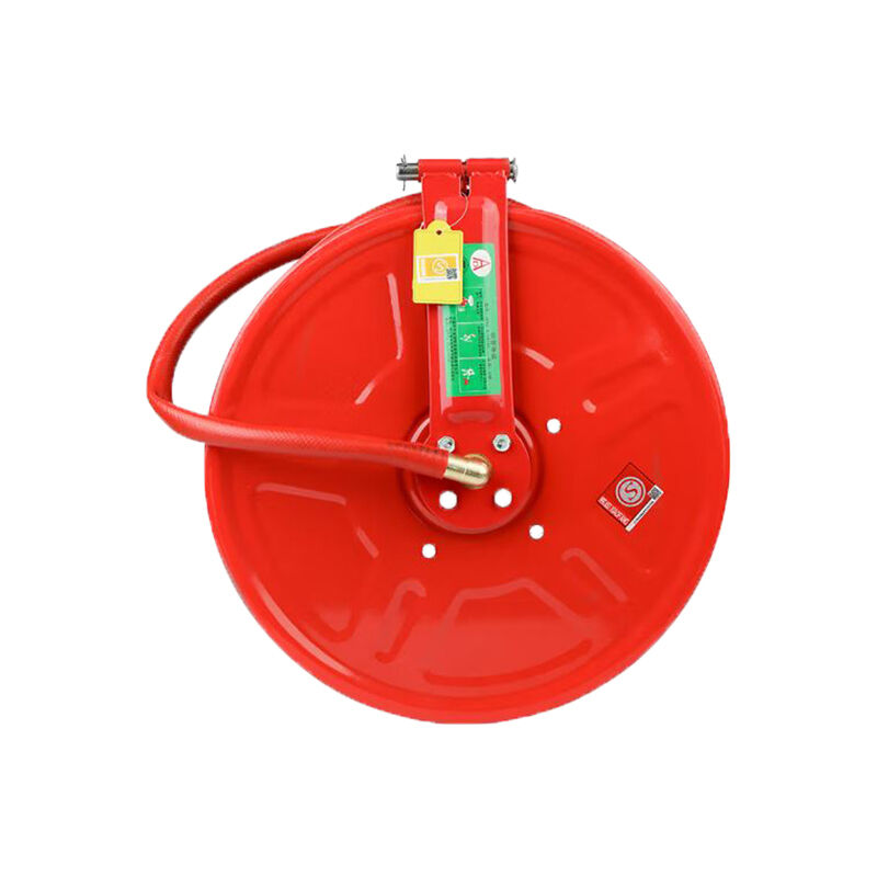 Inner Diameter 19mm Length 25 Meters fire hose reel Bursting Pressure Of 2.4 Megapascals 445mm Thick Pure PVC Reel Surface.