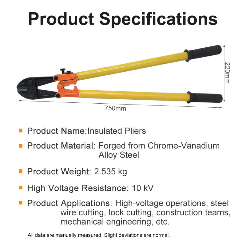 10KV Insulated Pliers CRV Steel Forged Cutting Tool For Wire Lock Heavy Duty 2.5kg Industrial