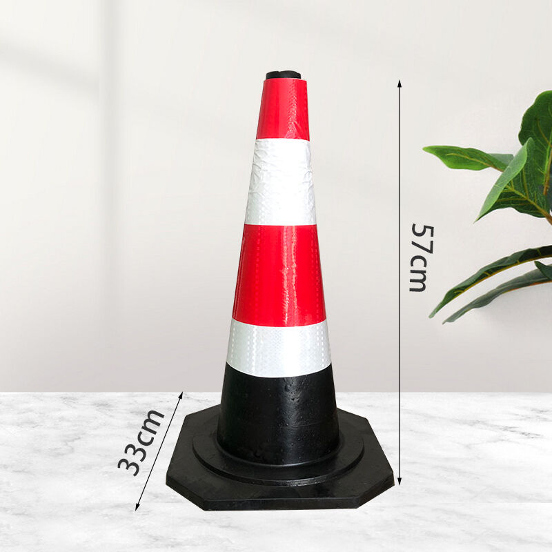 High Visibility PVC Traffic Cone Flexible Road Safety Marker with Reflective Stripe for Construction and Parking Zones