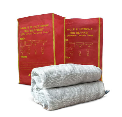 White Ceramic Fiber Fire Blanket Perfect Emergency Solution For Factorie