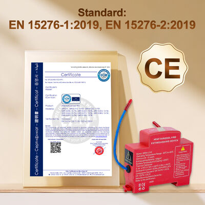 Snap-on Thermal Aerosol Automatic Fire Suppression Sticker 20g Agent 0.2m³ Coverage 170℃ Auto Start EN 15276 Certified Rail & Adhesive Mount 10-Year Lifespan for Meter Box Distribution Cabinet EV Char