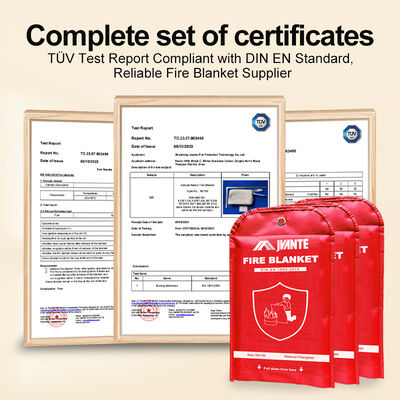 JAT-1101 Fiberglass Fire Blanket 1m×1m White 430g/㎡ 0.45mm Thickness 500℃ Heat Resistant EN 1869:2019 Oxford Bag Pack 0.53kg Household Kitchen Fire Suppression Blanket
